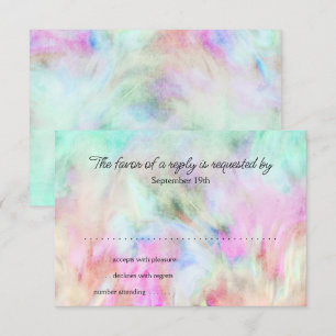 Antwortkarte Aqua Tie Dye Design RSVP Karte