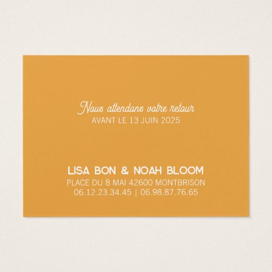 Antwortkarte Colorus - Orange (Rückseite)