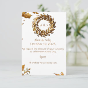 Antwortkarte elegante Hochzeitseinladung mit Goldb RSVP Karte