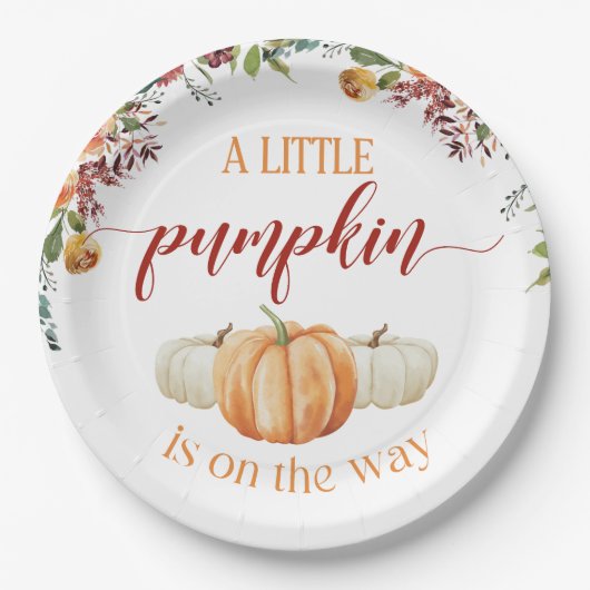 Antwortkarte Fall Little Pumpkin Pappteller (Vorderseite)