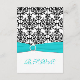 Antwortkarte für Aqua, Weiß und Schwarz 2 RSVP Karte