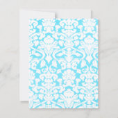 Antwortkarte für Blau und Weiß Einladung (Rückseite)