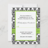 Antwortkarte für Chartreuse, Weiß und Schwarz RSVP Karte (Rückseite)