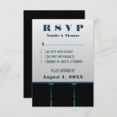 Antwortkarte für das Kino, blau RSVP Karte (Vorne/Hinten)