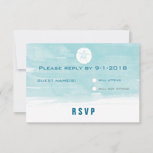 Antwortkarte für den Farbsand des Dollars RSVP Karte (Vorderseite)