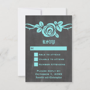 Antwortkarte für die Aqua-Rose RSVP Karte