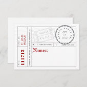 Antwortkarte für die Registerkarte "Modern Ticket" RSVP Karte (Vorne/Hinten)