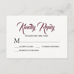 Antwortkarte für die UAWG von Watercolor Burgund R RSVP Karte