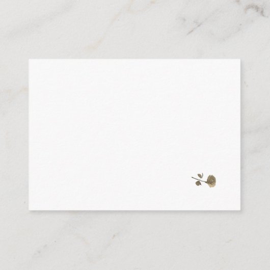 Antwortkarte für die weiße Spitze und die Rose der Begleitkarte (Rückseite)