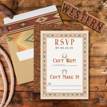 Antwortkarte für eine Old West Frontier-Hochzeit