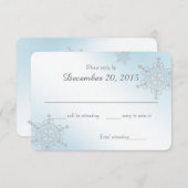 Antwortkarte für Eisblaue Schneeflocken RSVP Karte (Vorne/Hinten)