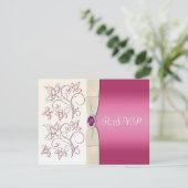 Antwortkarte für Elfenbein und Rosa RSVP Karte (Stehend Vorderseite)