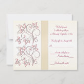 Antwortkarte für Elfenbein und Rosa RSVP Karte (Rückseite)