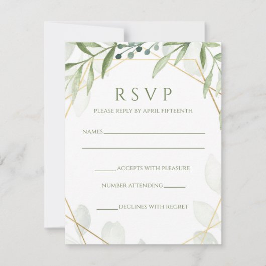 Antwortkarte für geometrische Grünflächen (Vorderseite)