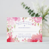 Antwortkarte für gesegnete Folien Einladung (Stehend Vorderseite)