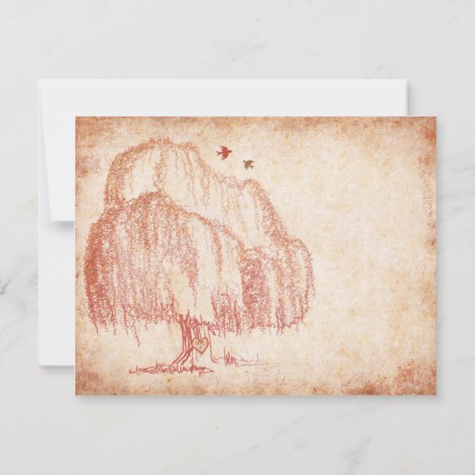 Antwortkarte für Herbst-Willow-Tree RSVP Karte (Rückseite)