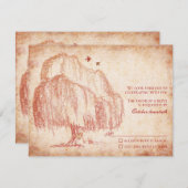 Antwortkarte für Herbst-Willow-Tree RSVP Karte (Vorne/Hinten)