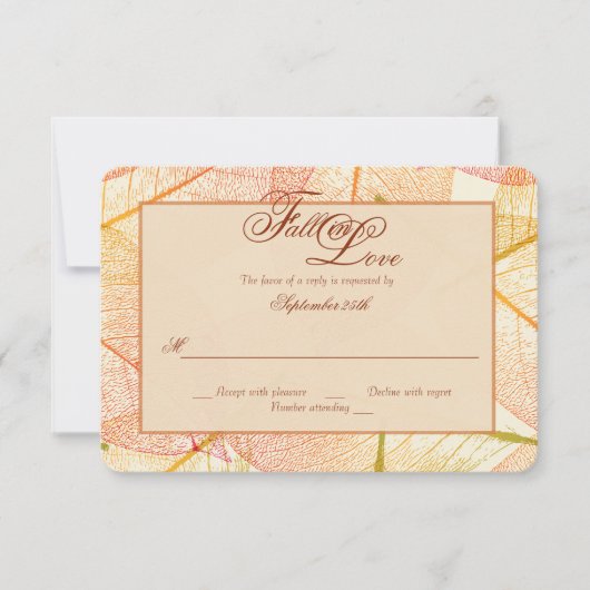 Antwortkarte für Herbstlaub RSVP Karte (Vorderseite)