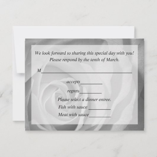 Antwortkarte für Hochzeiten RSVP Karte (Vorderseite)