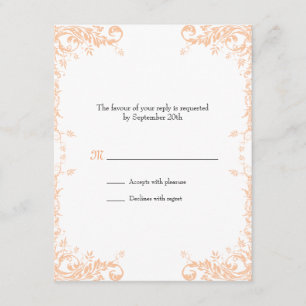 Antwortkarte für Hochzeitstiege (Peach) RSVP Karte
