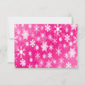 Antwortkarte für Hot Pink und White Snowflakes RSVP Karte (Rückseite)