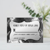 Antwortkarte für künstlerisch-moderne schicke Tren RSVP Karte (Stehend Vorderseite)