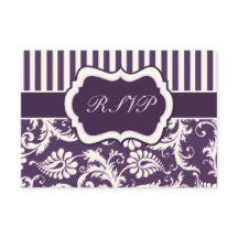 Antwortkarte für lila, cremefarbene und rosa Strei