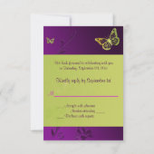 Antwortkarte für lila und Limone Blumenlatten RSVP Karte (Rückseite)