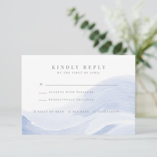 Antwortkarte für Meereswellen RSVP Karte (Stehend Vorderseite)