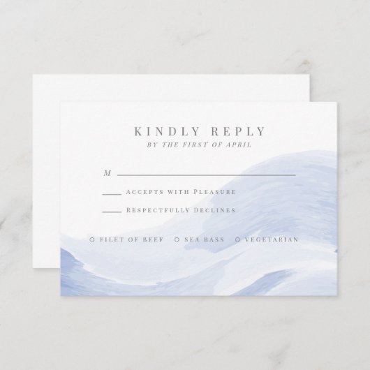Antwortkarte für Meereswellen RSVP Karte (Vorne/Hinten)