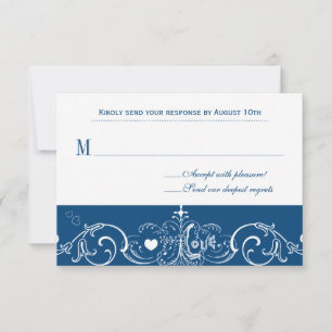 Antwortkarte für Navy Blue Chalkboard RSVP Karte