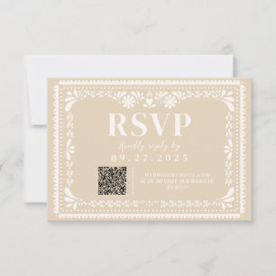 Antwortkarte für Papel Picado Mexikanische neutral RSVP Karte