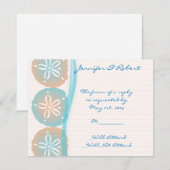 Antwortkarte für Peach und Blue Sand Dollars RSVP Karte (Vorne/Hinten)