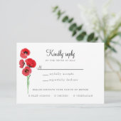 Antwortkarte für rote Pappchen RSVP Karte (Stehend Vorderseite)