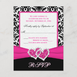 Antwortkarte für Schwarz, Weiß, Rosa Damaskus und RSVP Karte