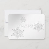 Antwortkarte für Silver Snowflakes RSVP Karte (Rückseite)