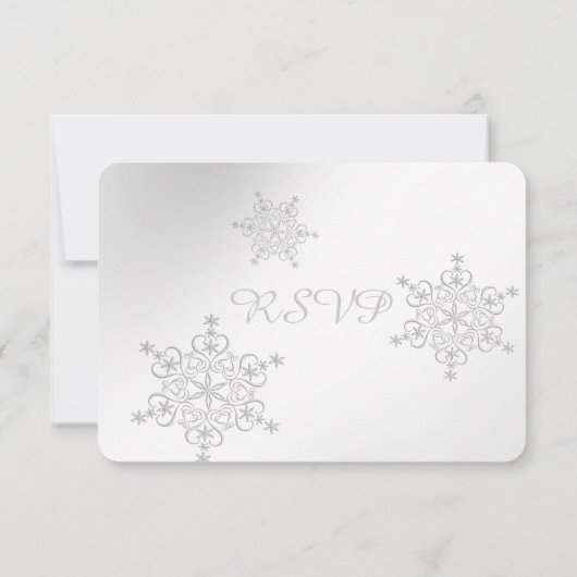 Antwortkarte für Silver Snowflakes RSVP Karte (Rückseite)