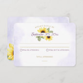 Antwortkarte für Sonnenblumen Einladung (Vorne/Hinten)