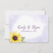 Antwortkarte für Sonnenblumen Einladung (Rückseite)