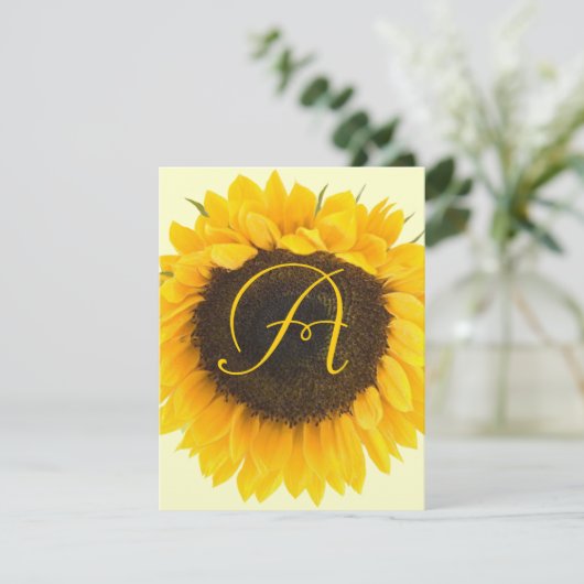 Antwortkarte für Sonnenblumen RSVP Karte (Stehend Vorderseite)