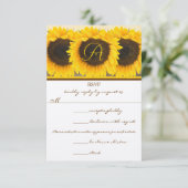 Antwortkarte für Sonnenblumen RSVP Karte (Stehend Vorderseite)