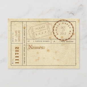 Antwortkarte für Vintage-Tickets RSVP Karte