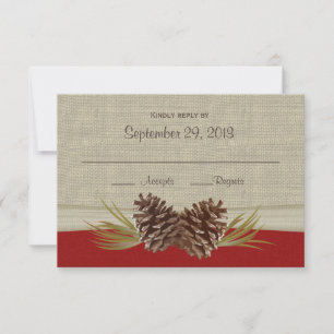 Antwortkarte für Wälder mit Pinecones RSVP Karte