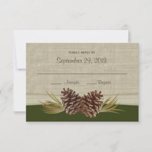 Antwortkarte für Wälder mit Pinecones RSVP Karte