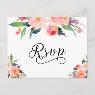 Antwortkarte für Whimsical Watercolor Floral UAWG Einladungspostkarte
