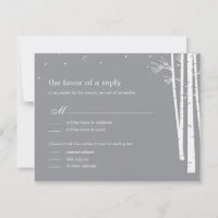 Antwortkarte für Winterwald-Hochzeit