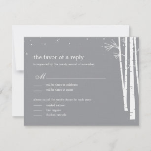 Antwortkarte für Winterwald-Hochzeit RSVP Karte