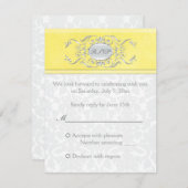 Antwortkarte Gelb und Grau RSVP Karte (Vorne/Hinten)