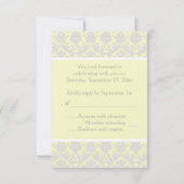 Antwortkarte Gelb, Weiß und Grau Einladung (Rückseite)