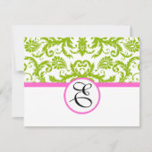Antwortkarte grün/rosa RSVP karte (Vorderseite)